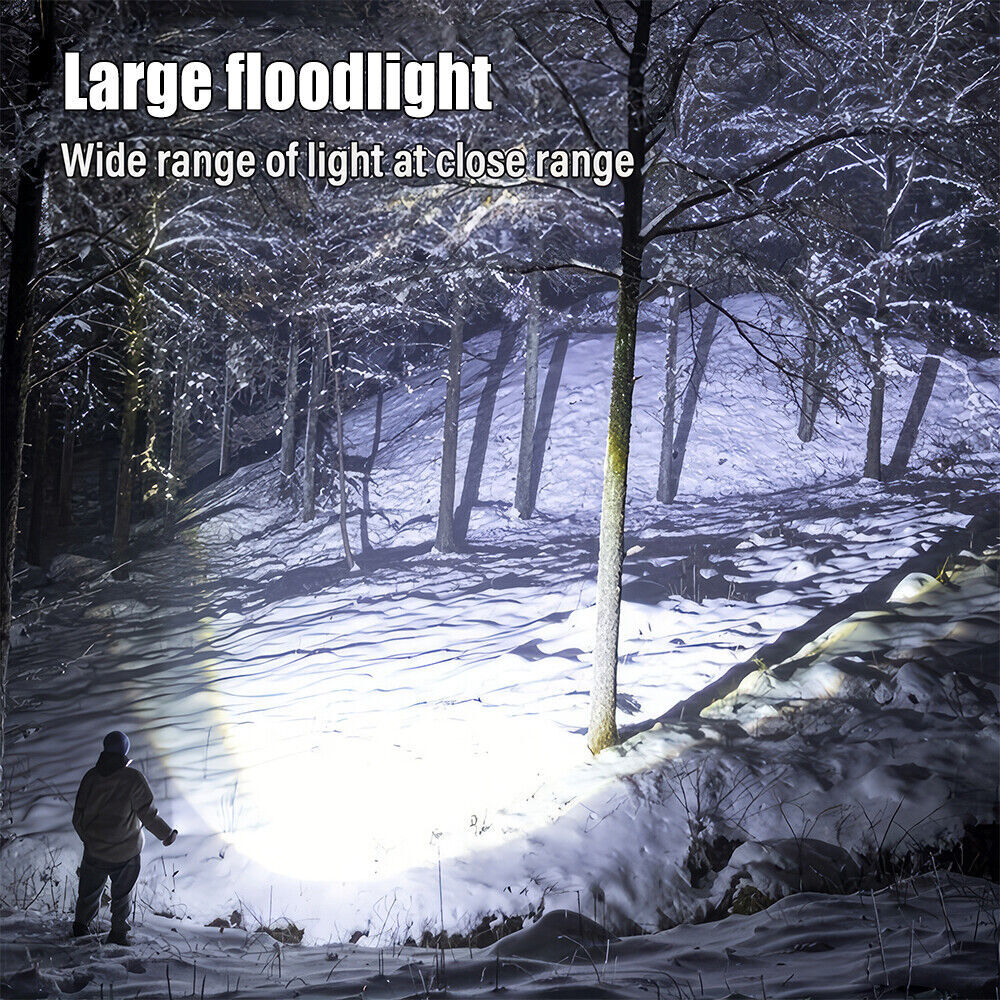 2PCS Solar/USB Super Bright Rechargeable LED Spotlight Flashlight Searchlight