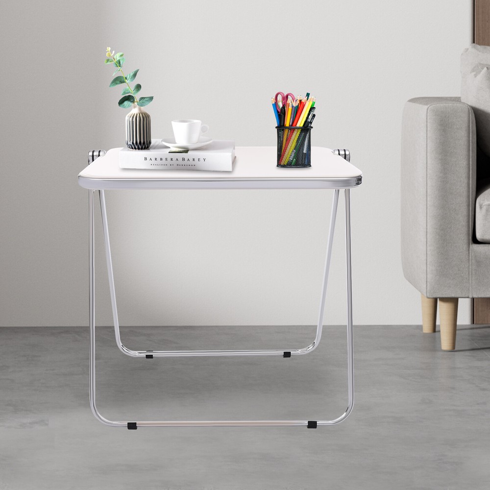 Foldable Acrylic Tray Table, Modern TV Tray, Small Folding Desk Space-Saving