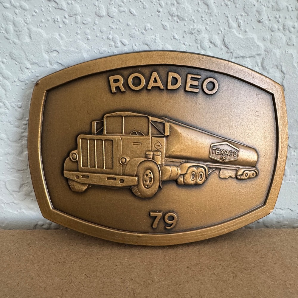 Vintage Texaco Rodeo 1979 Belt Buckle Solid Brass