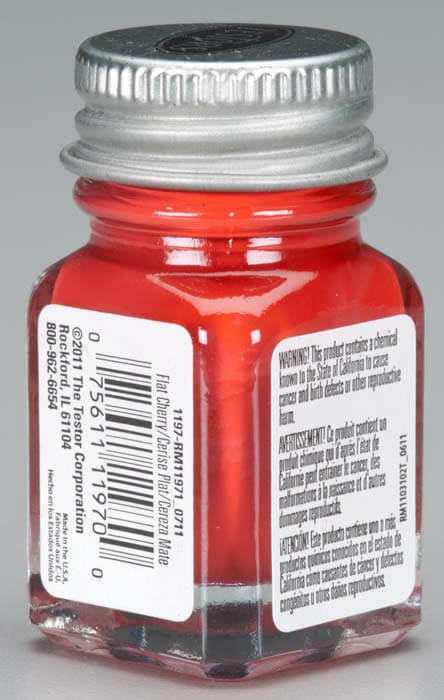 Testors 1/4 oz Flat Cherry Enamel Model Paint 1197