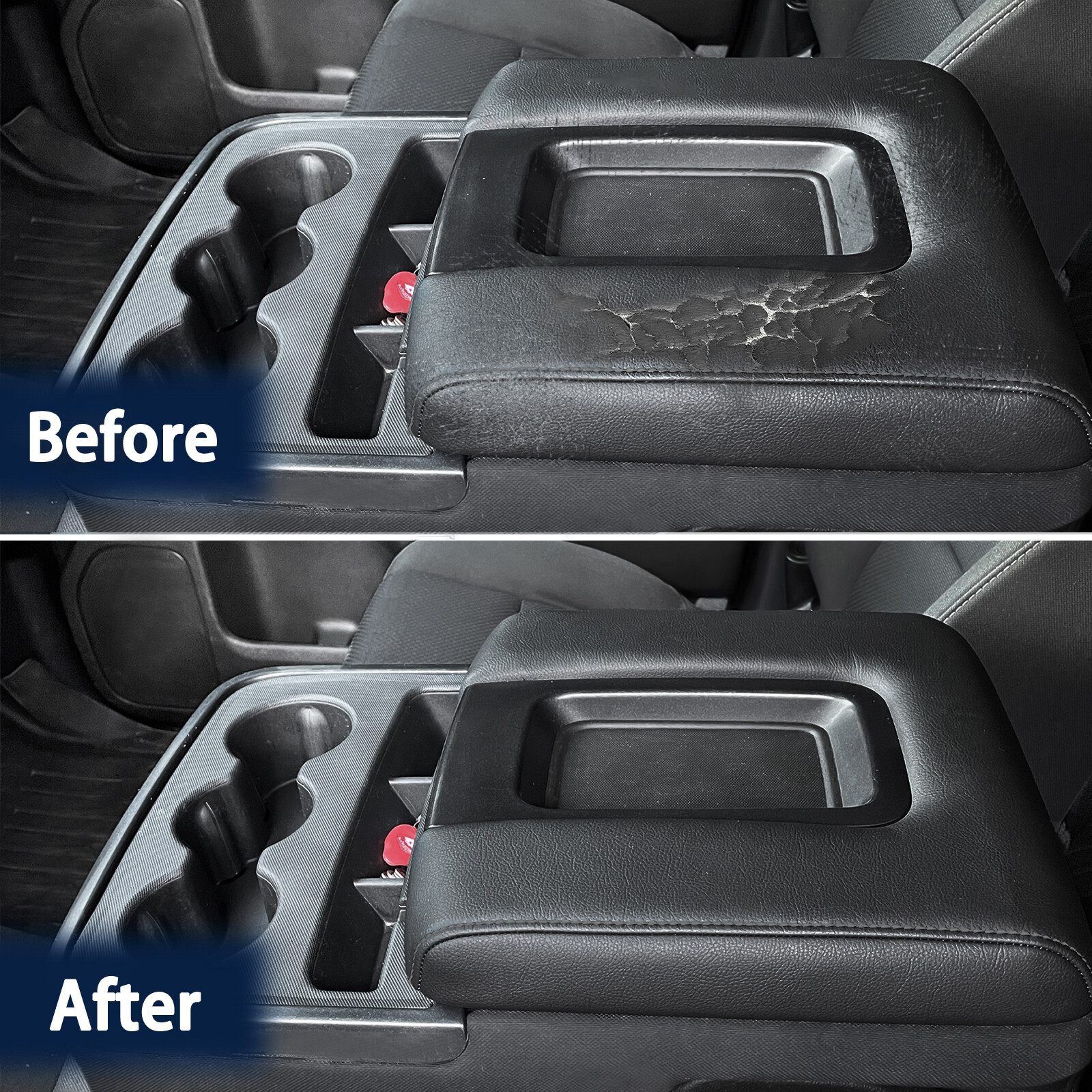 Fit 2014-2018 Chevy Silverado GMC Sierra 1500 Console Lid Armrest Cover Black