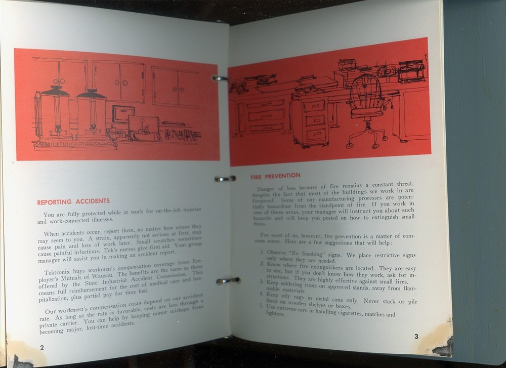 c. 1960 TEKRONIX 3 RING BINDER EMPLOYEE HANDBOOK