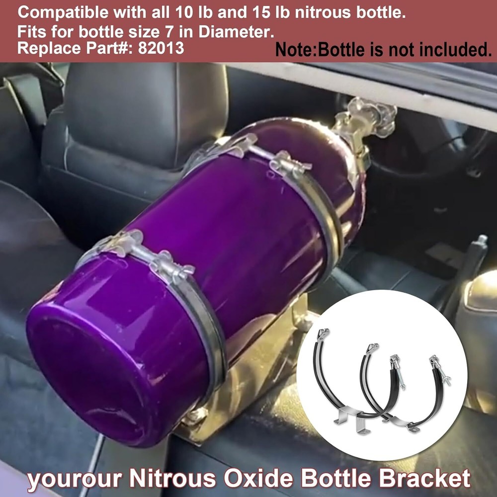 82013 Nitrous Oxide Padded Adjustable Quick Release 10-15 lb Bottle Bracket Kit