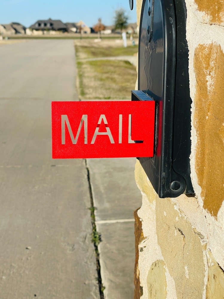 MAIL Mailbox Flag Solution Universal Front Mount Design Stylish Replacement Red