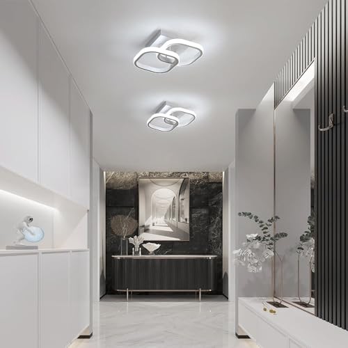 Small Ceiling Light, Square Modern LED Ceiling Light Fixture, White-6500K