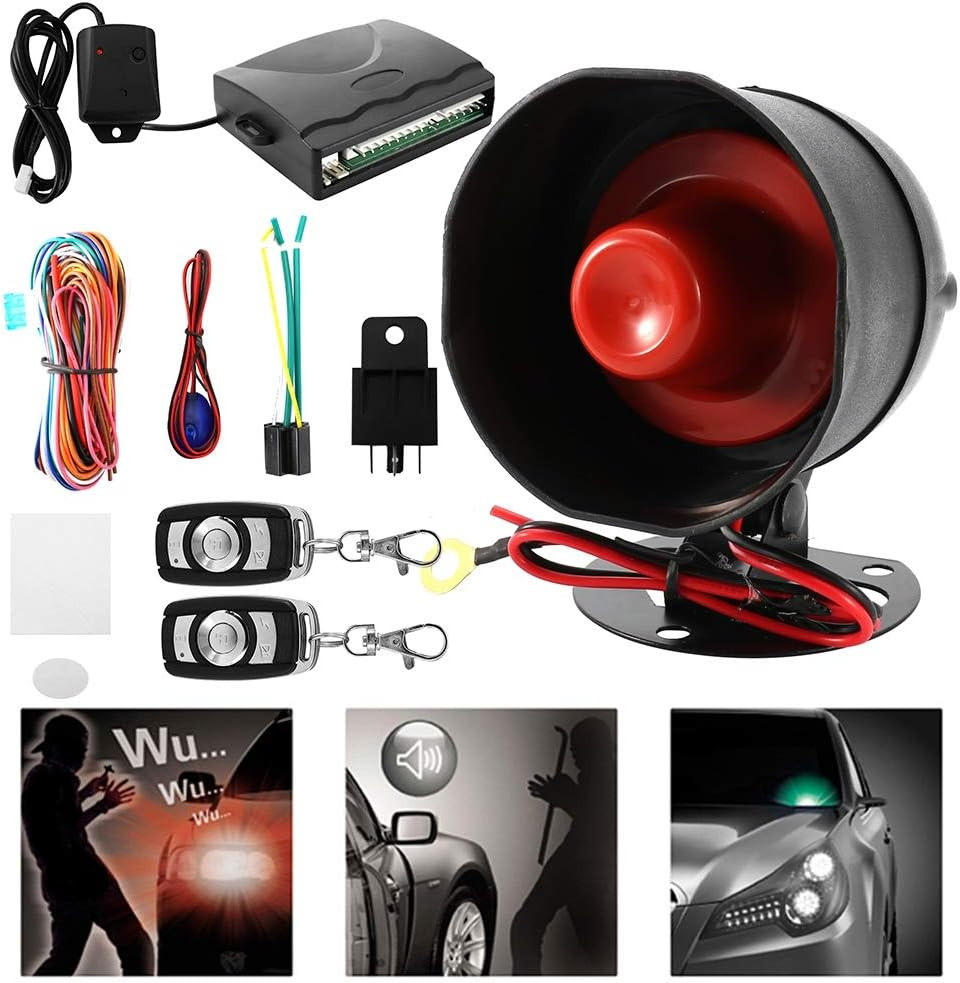 Car Alarm System with Remote Start Push to Engine Start Stop Button 12V Universa