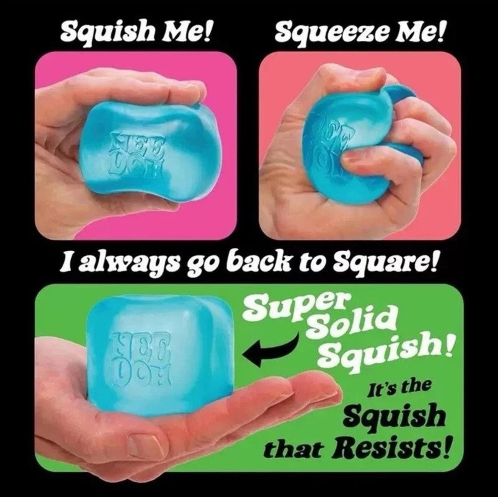 Nee Doh Nice Cube - Super Solid Squish! (Blue) - Brand New/Factory Sealed! CE