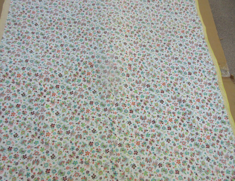 Quilted Patchwork Quilt Hand Sewn 74" x 49"