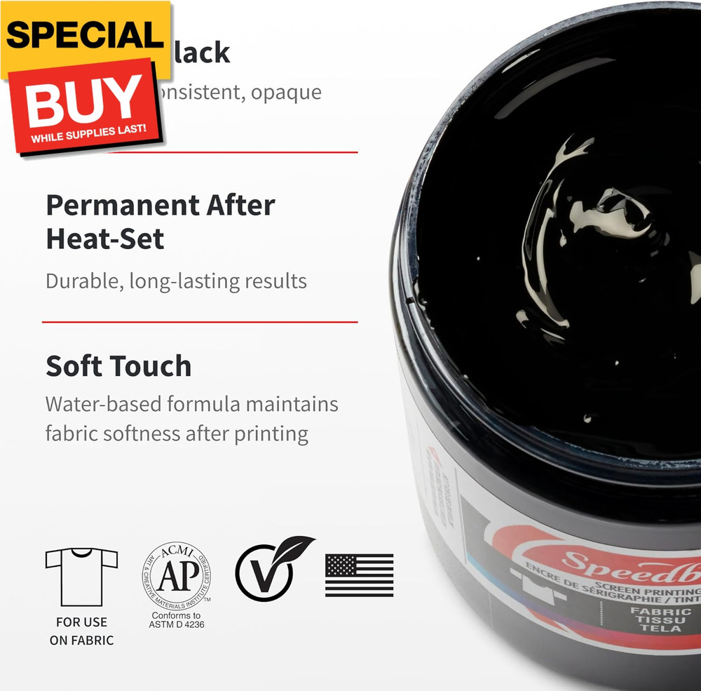 4600 Fabric Screen Printing Ink, 32 fl oz., Black