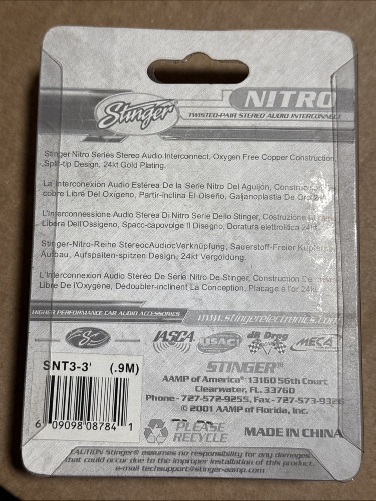 Stinger Nitro SNT3 Twisted-Pair Stereo Audio Interconect