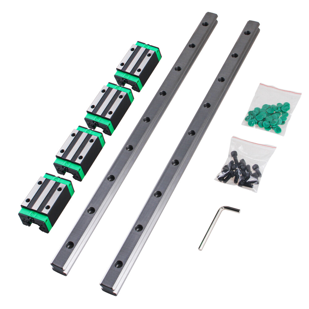 2PCS HGR15/HGR20/HGR25 Linear Guide Rail 200-2200mm+4PCS HGH15/20CA Slide Block