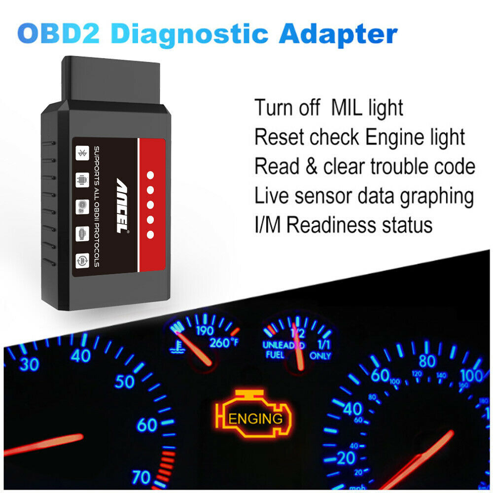 Ancel ELM327 Bluetooth Code Reader OBD2 Scanner Automotive Diagnostic Scan Tool