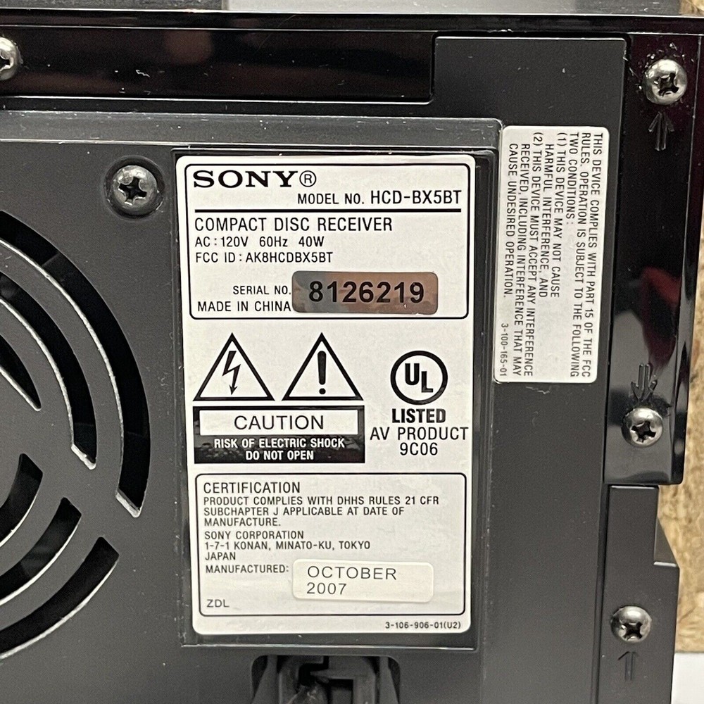 Sony CMT-BX5BT Micro HiFi Component MP3 CD Stereo System w/ Bluetooth Wireless