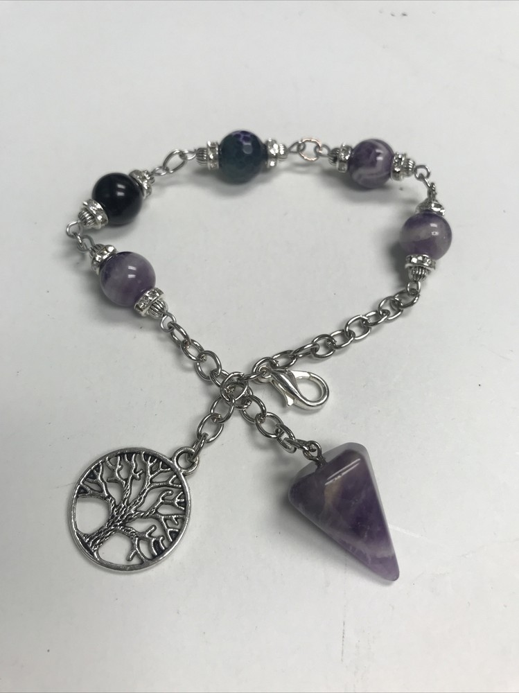 Amethyst Pendulum Chain With Tree Spirt Communication 355