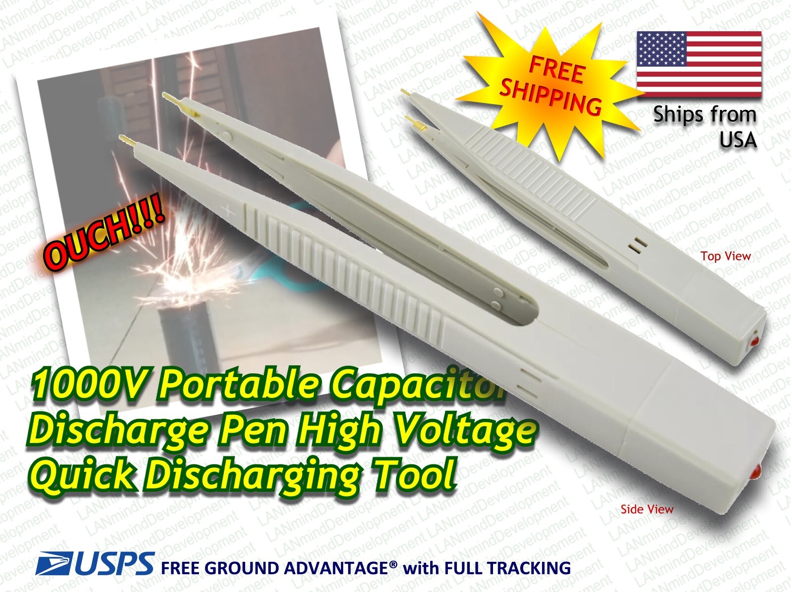 1000V Portable Capacitor Discharge Pen High Voltage Quick Discharging Tool