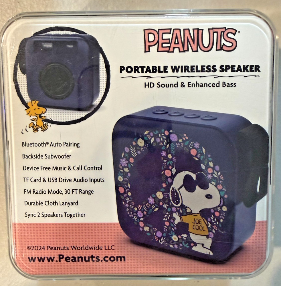 Peanuts Snoopy Portable Wireless Speaker, New