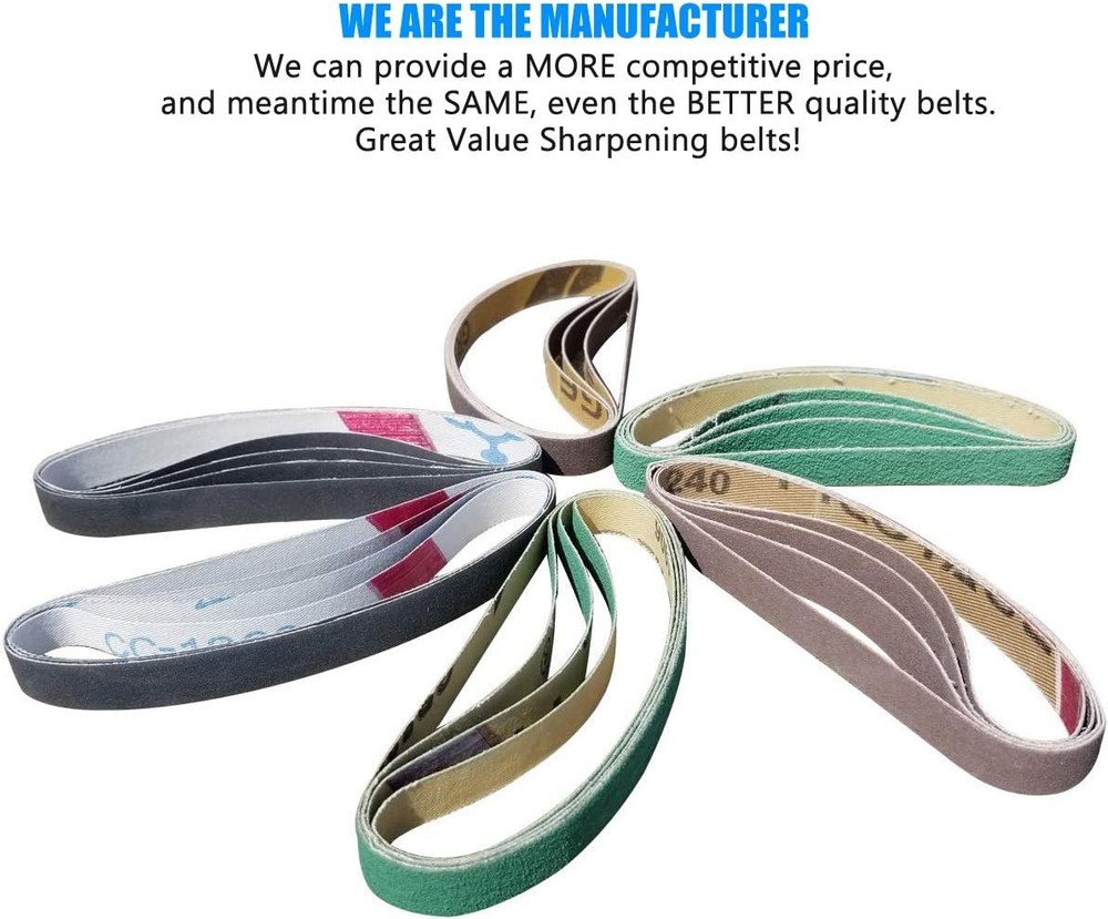 24 Pack 1/2" X 10" Replacement Knife Sharpener Sander Belt Kit for Work Sharp