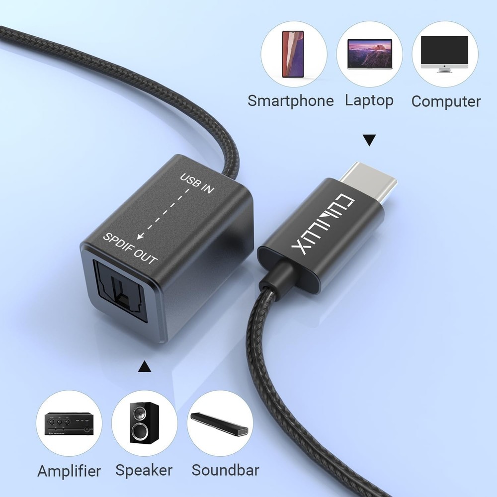 USB C to SPDIF Adapter for Enhanced Audio Experience with Amplifiers