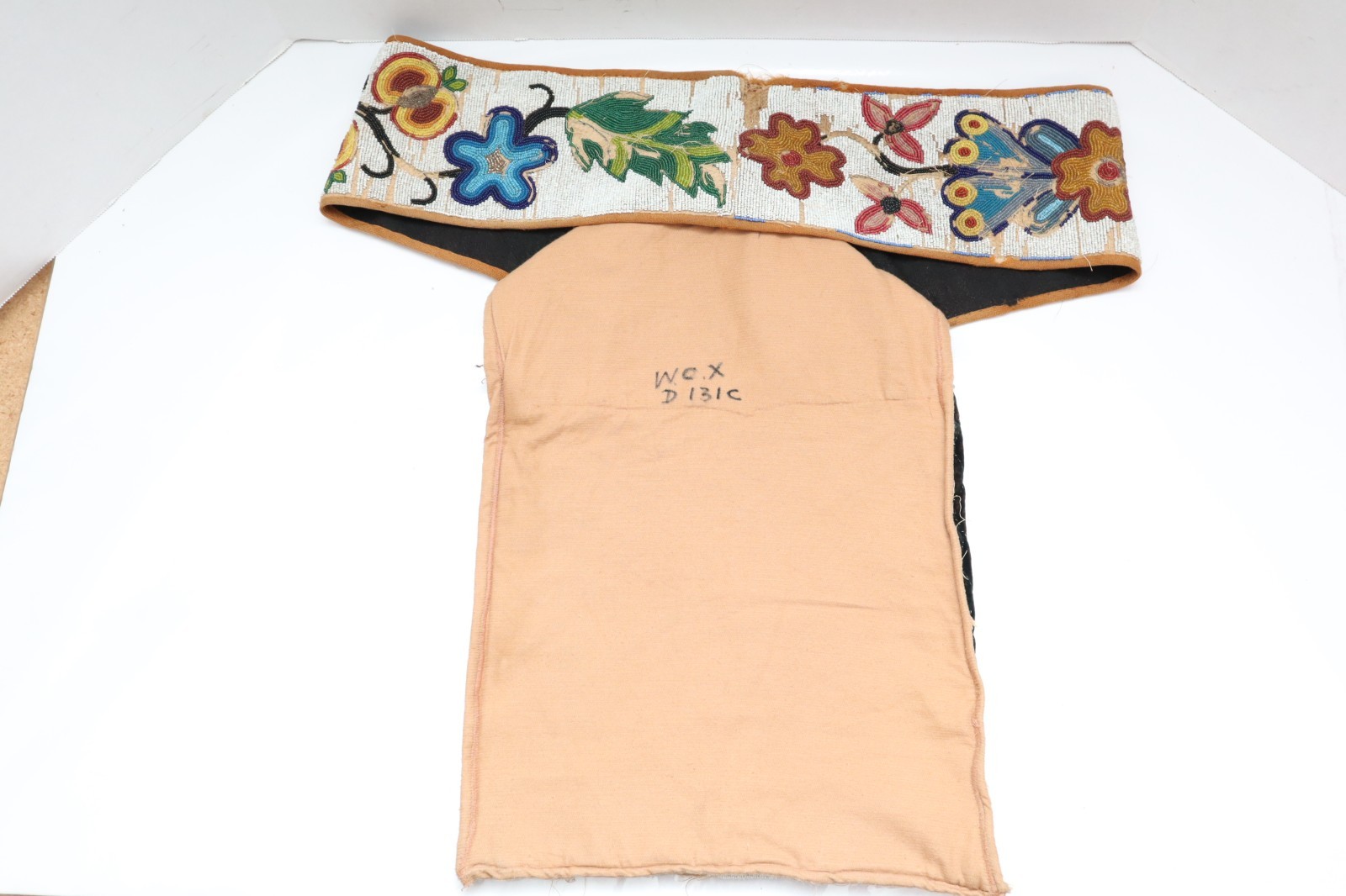 Antique GREAT LAKES Bandolier Beaded Bag Chippewa Ojibwe Flowers Native American