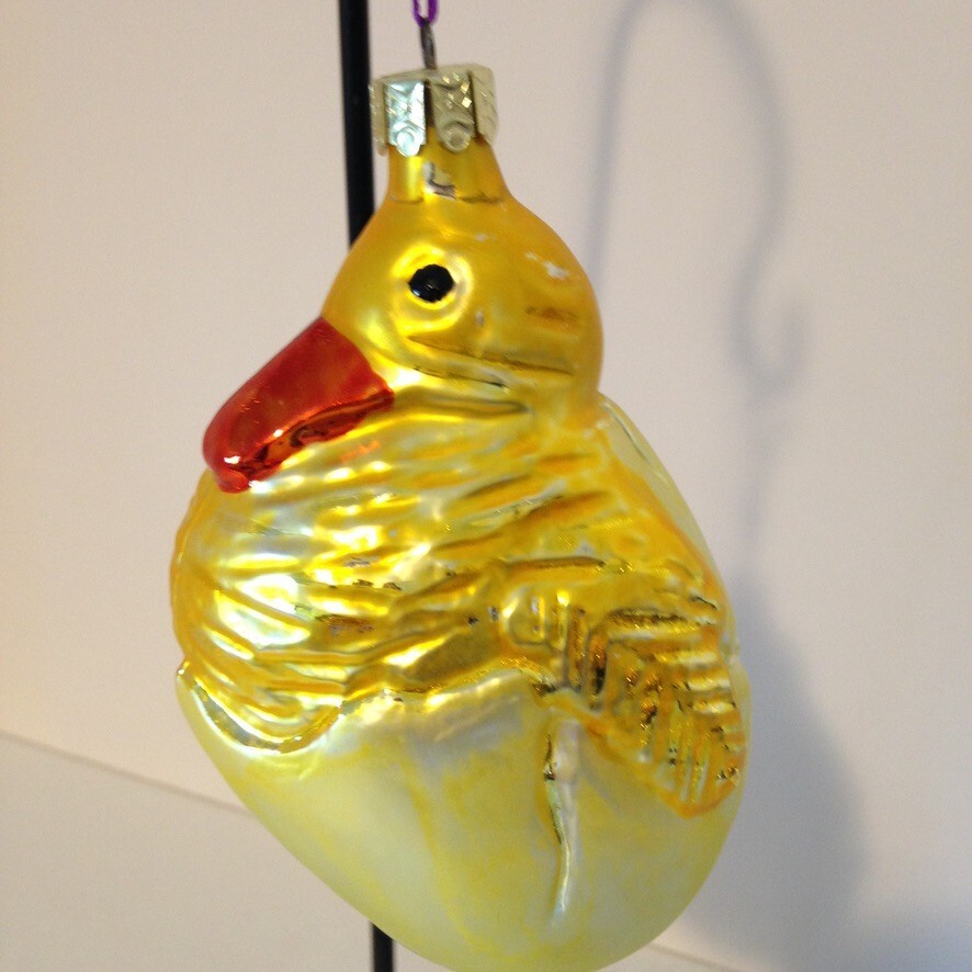 Christopher Radko Easter/Spring Hanging Tree Ornament Hatching Duck Glass 1996