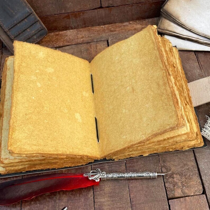 Celtic Pentacle Leather Journal with Stone Lock, Spell Book, Grimoire,
