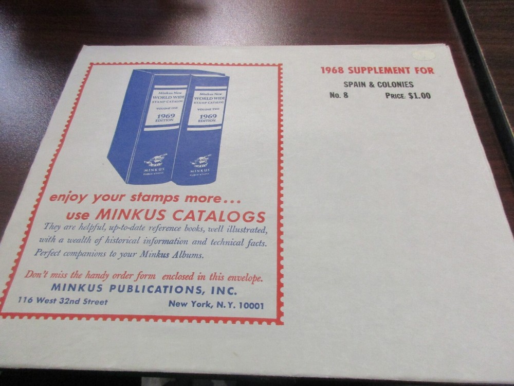 "MINKUS" 1968  SUPPLEMENT SPAIN & COLONIES #8  W/FREE SHIPPING!!!