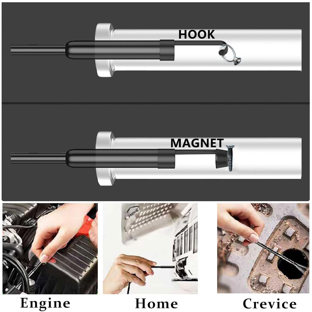 Endoscope Camera with Light, 16.4FT Waterproof Borescope 1920P HD, Semi-Rigid Ca