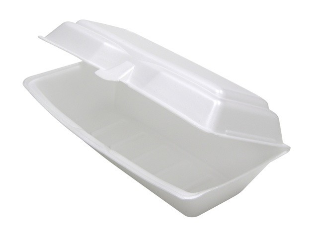 PACTIV 0TH1X267000Y White 13" Rectangular Foam Hinged Hoagie Container 250/cs