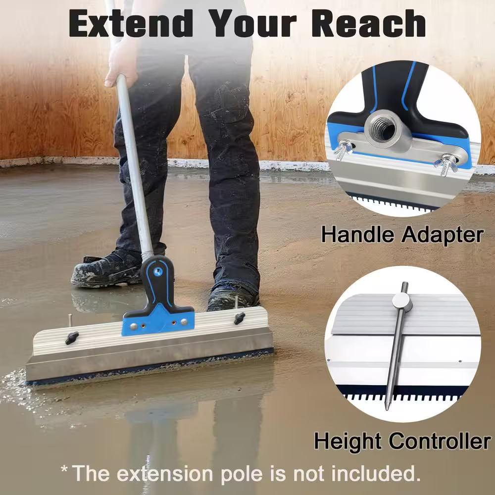 Multi-Color Self-Leveling Floor Tool Kit with Rake, Spike Rollers, Paint Roller,