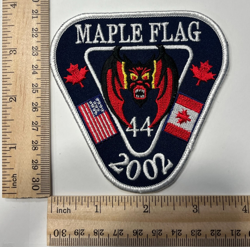 US AIR FORCE PATCH: 44th Fighter Squadron Maple Flag 2002 F-15 Eagles