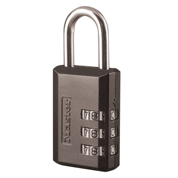 Master Lock 647D Luggage/Briefcase Padlock, Brass, Side