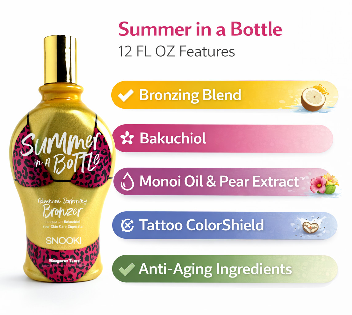 Snooki Summer in a Bottle Bronzer Tanning Bed Lotion Indoor Outdoor Sun Tan