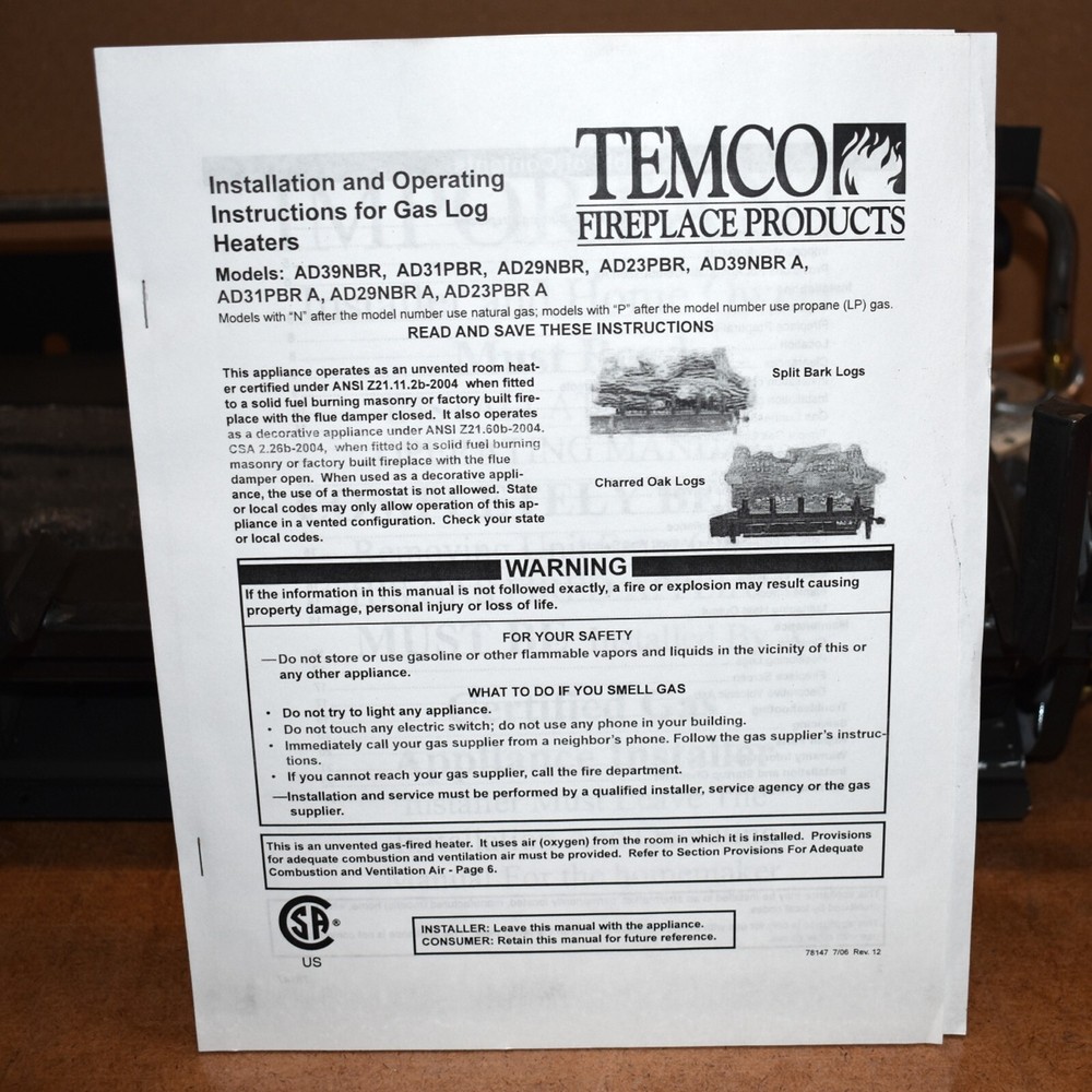 Majestic Fireplace AD31PBR Remote Engine Replacement Hearth Kit LP Gas
