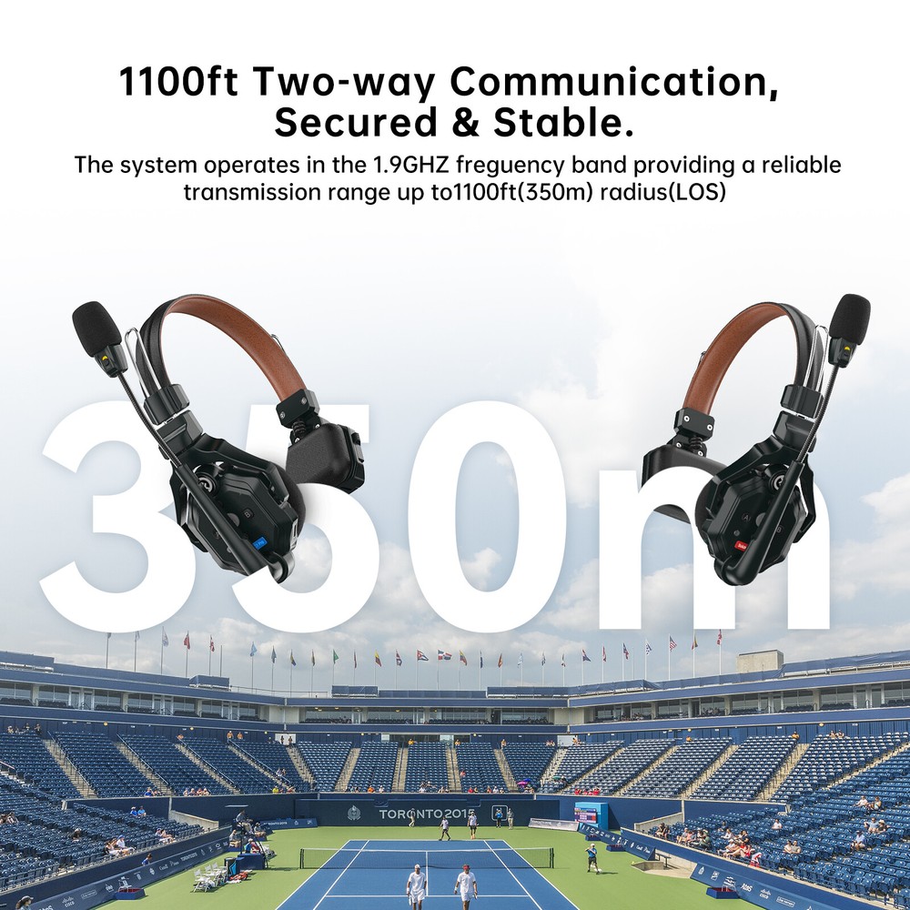 HOLLYLAND 1100ft Solidcom C1 Pro 4S Wireless Intercom Headset System 4-Person