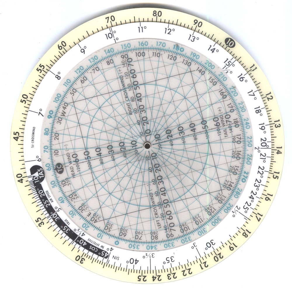 JEPPESEN CR-3 CIRCULAR FLIGHT COMPUTER E6B (6 inch dia.)