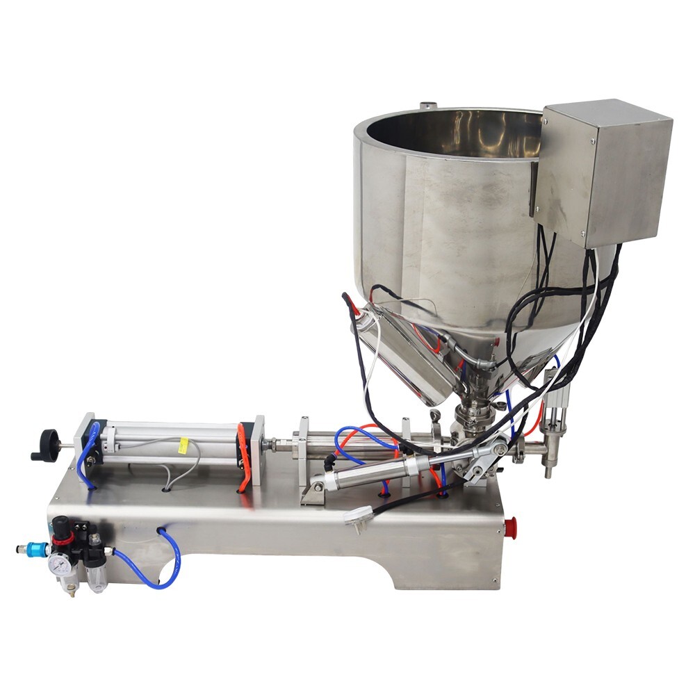 Single Nozzle 30-300ml Paste Liquid Filling Machine with Heating Hopper 110V