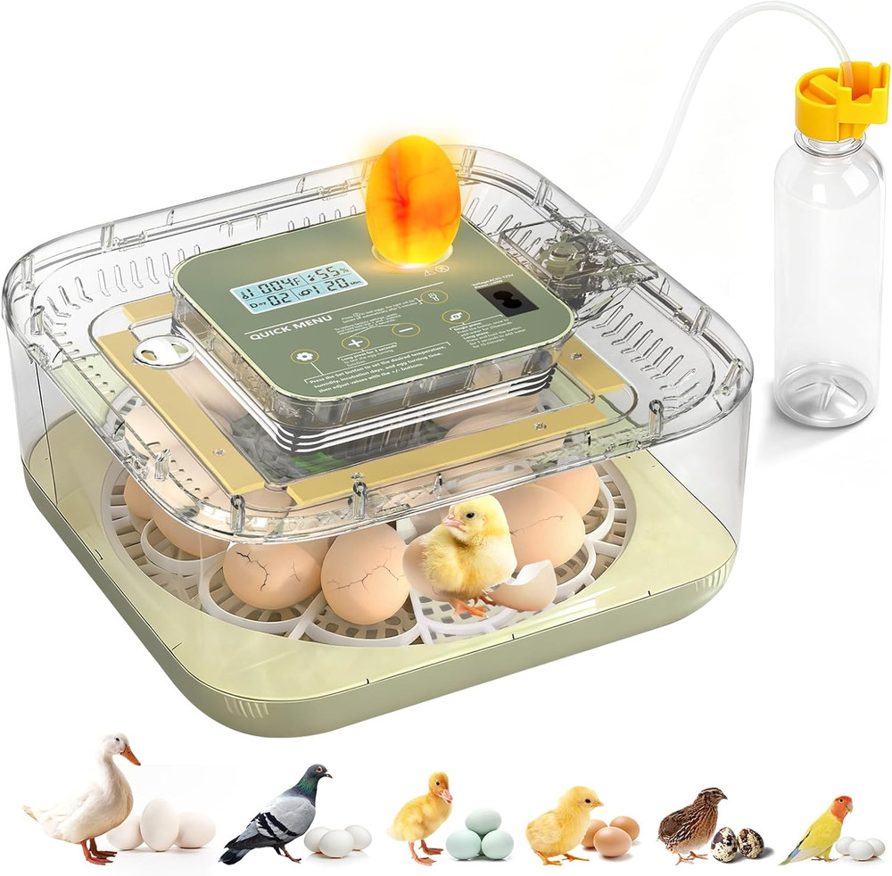 Fully Automatic Egg Incubator for Hatching Eggs, Auto Water Refill & Turner, 12