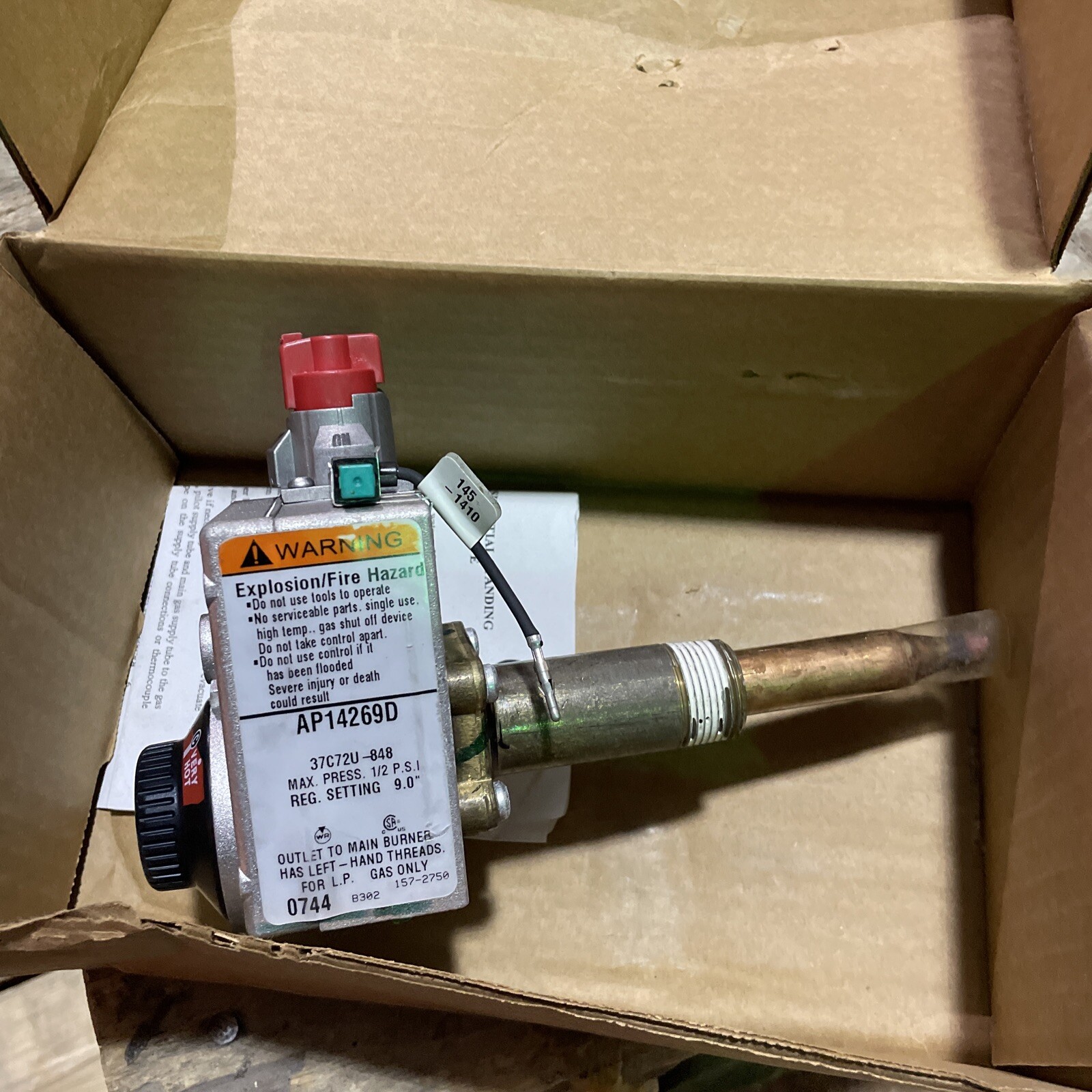 Rheem Ruud Richmond White Rodgers Water Heater LP Gas Valve SP14269D AP14269D