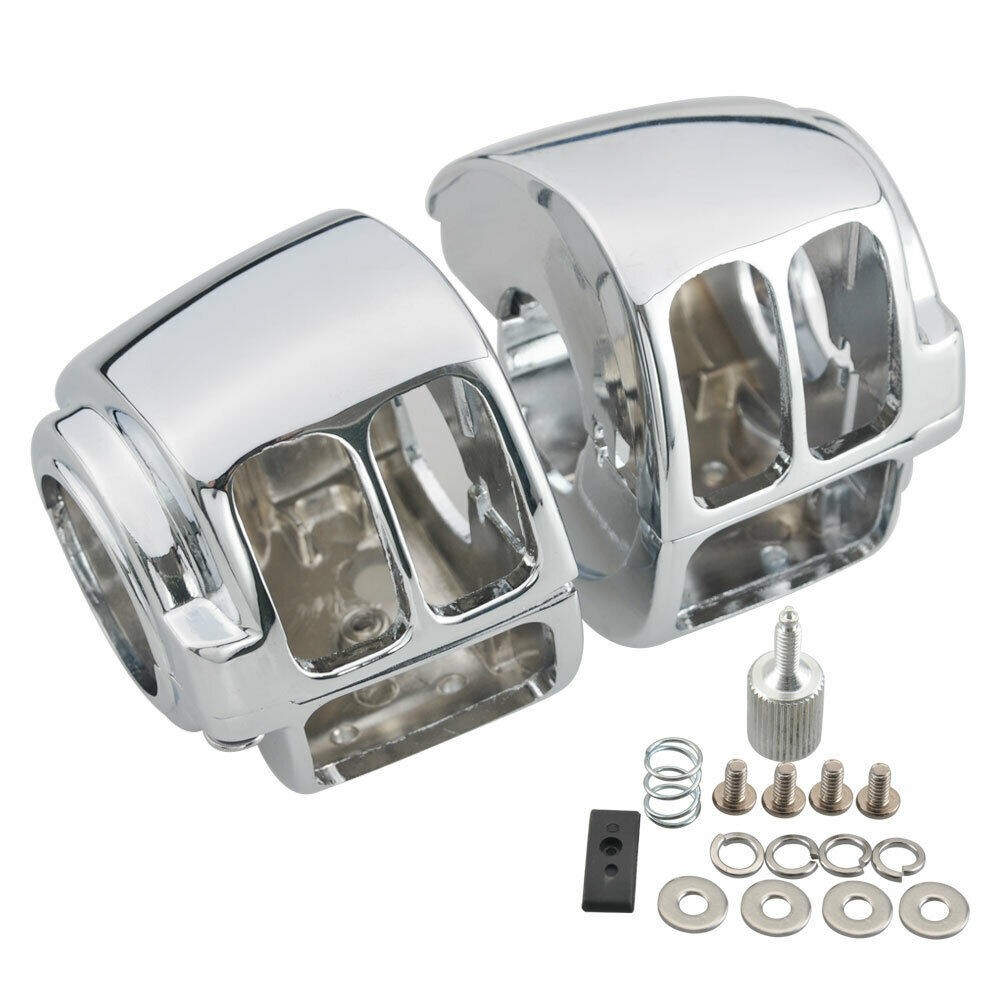 Chrome Switch Housing Cover 6PC Switch Caps For Harley Sportster V-Rod Softail