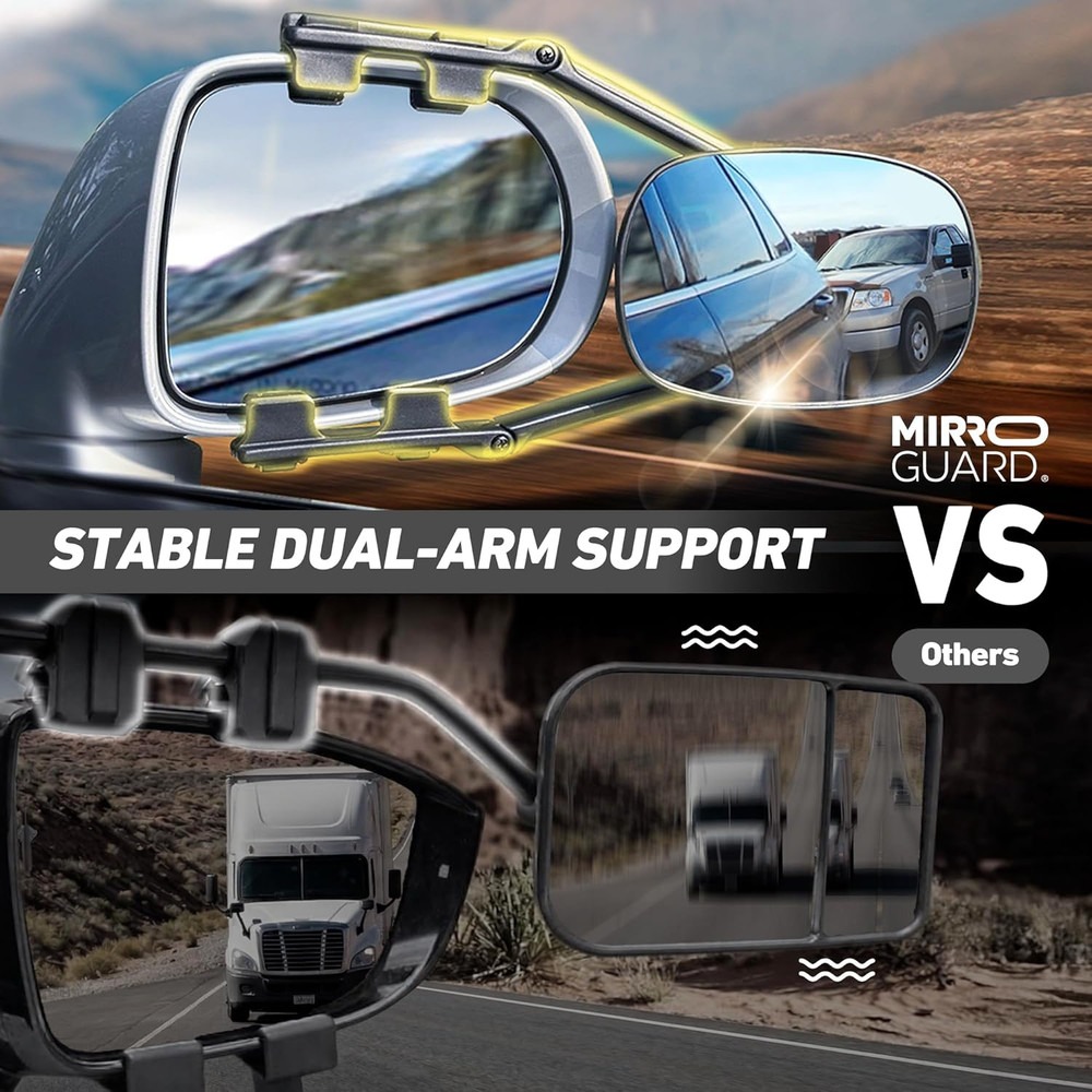 Extended Towing Mirrors, Universal Clip-On Side Mirror Extensions for Pickups, R
