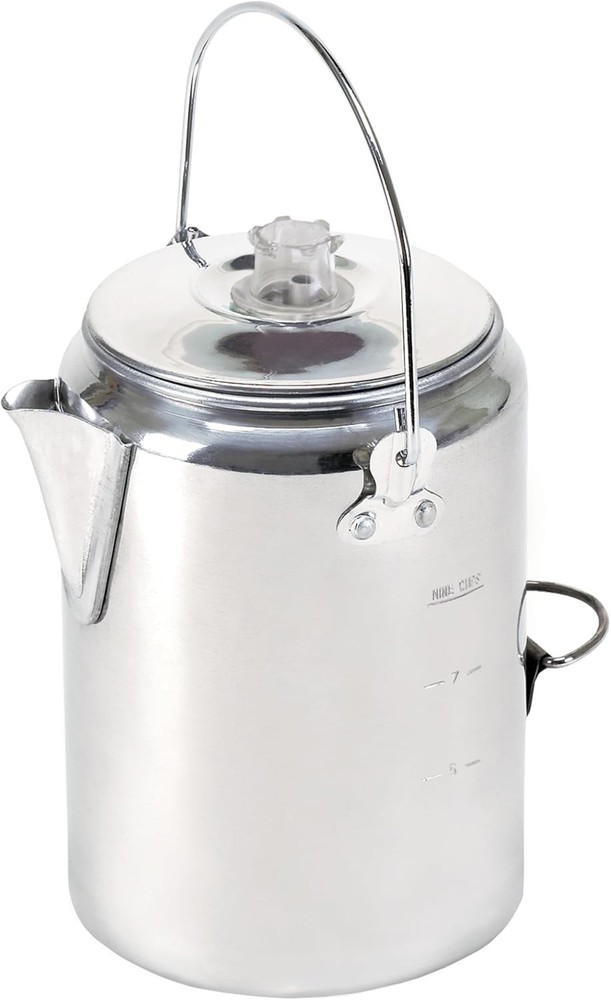 Aluminum Percolator Coffee Pot with Wire Handle
