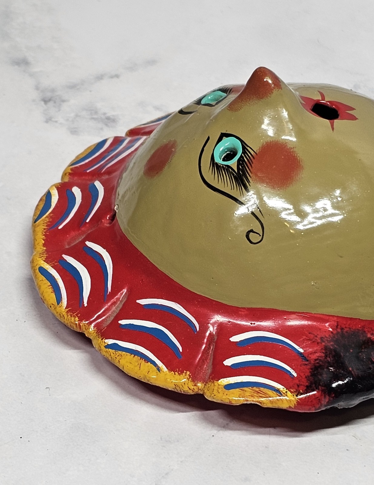 Hand Crafted Mexican Folk Art Coconut Mask