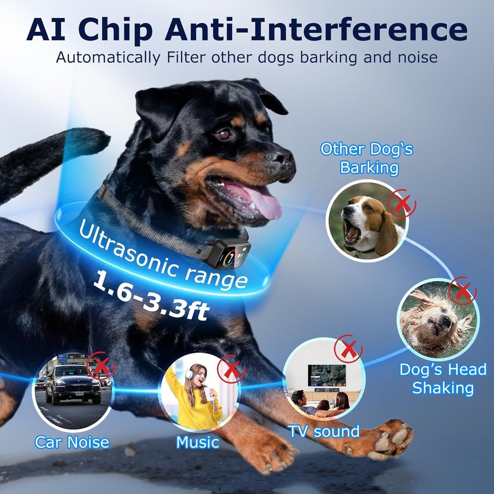 Automatic No Bark Dog Training Collar Waterproof Barking Terminator