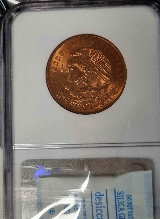 MEXICO 1959-Mo 20 Centavos, NGC MS66RD, Key Date!
