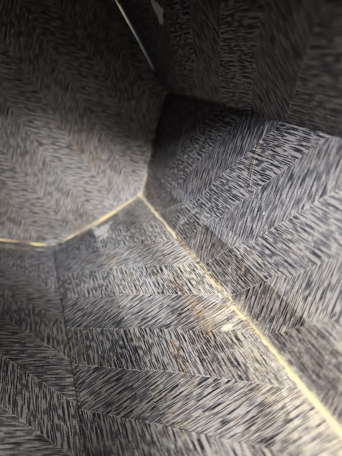 1940's-50's Silk & Paper Asian Chinese Folding Waste Paper Basket Damages