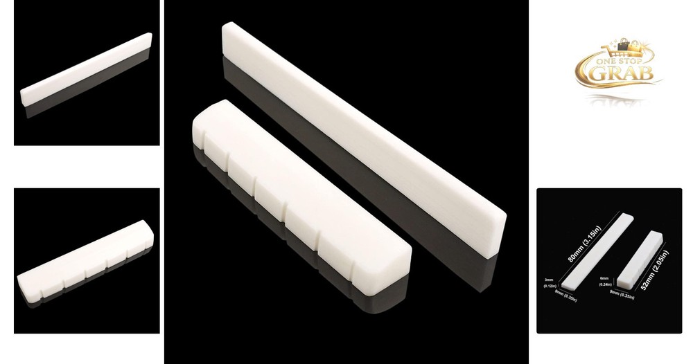 Bone Guitar Nut and Saddle Set for Classical Guitar Light Nylon String