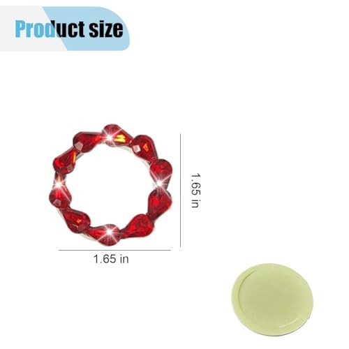 Bling Car Engine Start Stop Button Decoration Ring, Crystal Push to Start Red