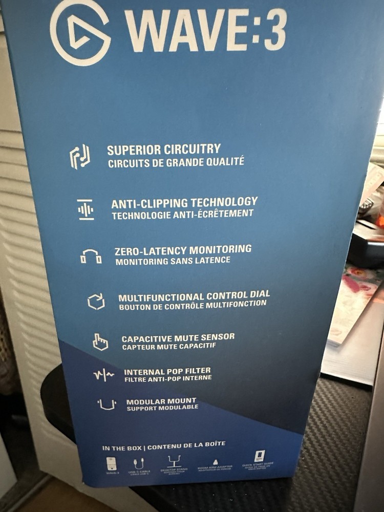 Elgato Wave:3 USB Condenser Microphone Black Modular Mount Pop Filter