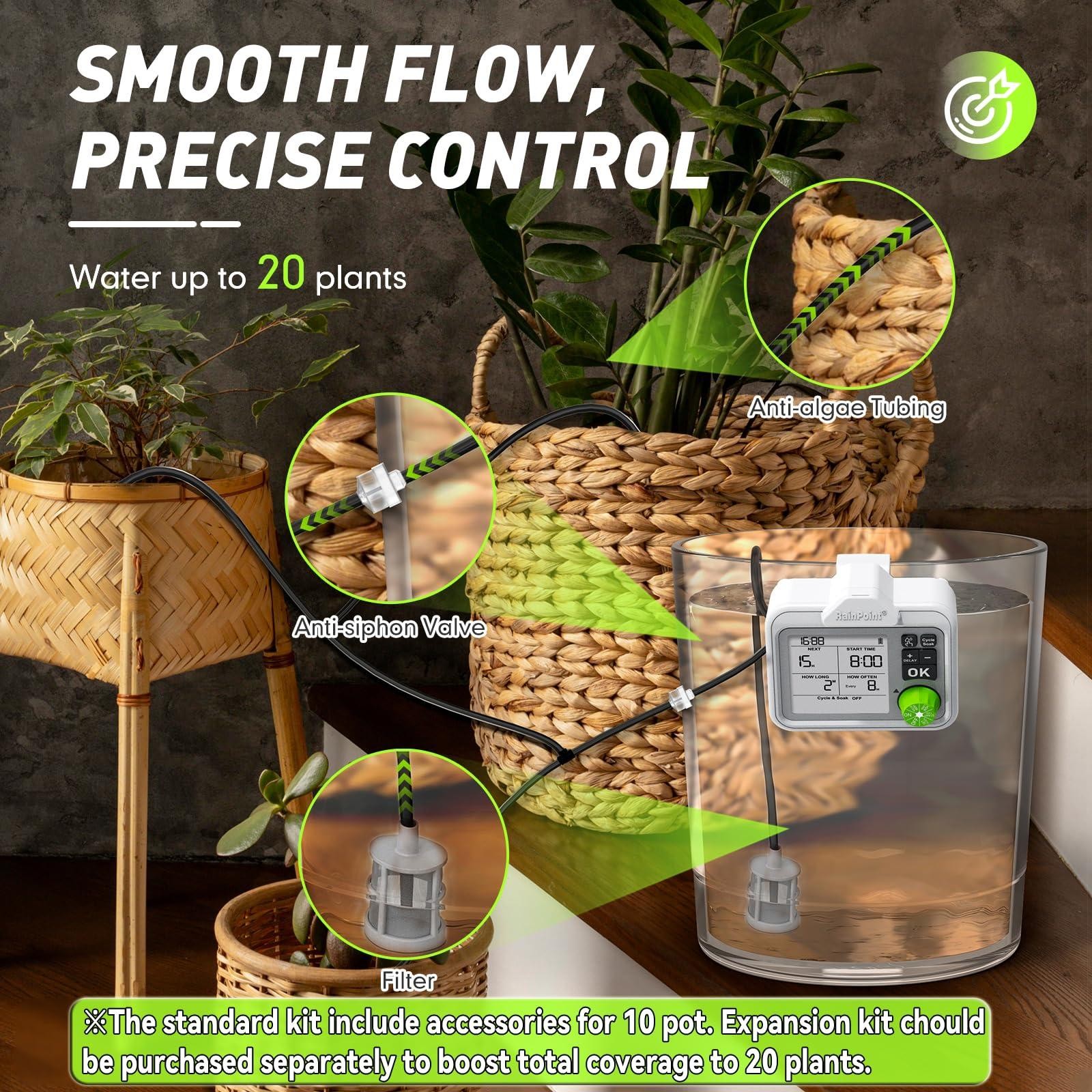 RAINPOINT Large Display Automatic Plant Watering for Up to 20 Indoor Pot Plants