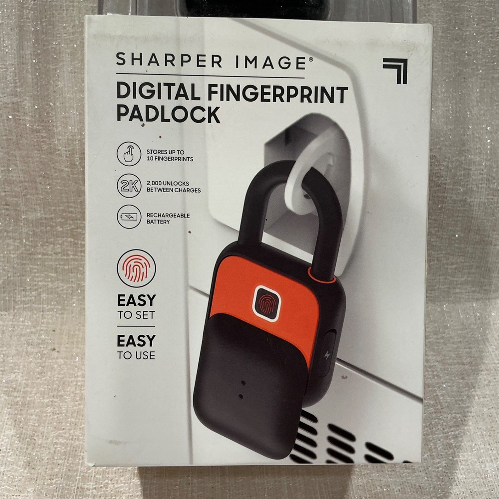 Sharper Image  DIGITAL FINGERPRINT PADLOCK, Black.